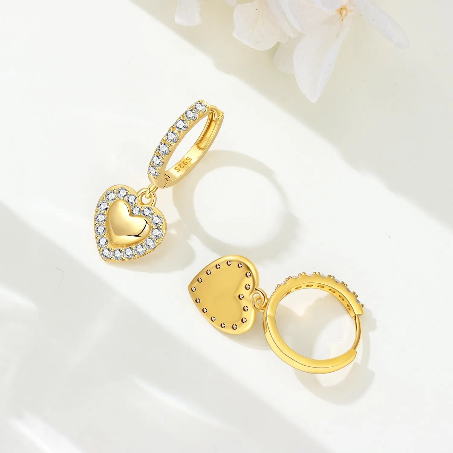CYMYSS Orecchini Oro Donna in Argento 925 Placcato Oro 18K, Orecchini Dorati Eleganti e Leggeri, Gioielli Donna per Uso Quotidiano, Occasioni Speciali e Regalo - immagine 4