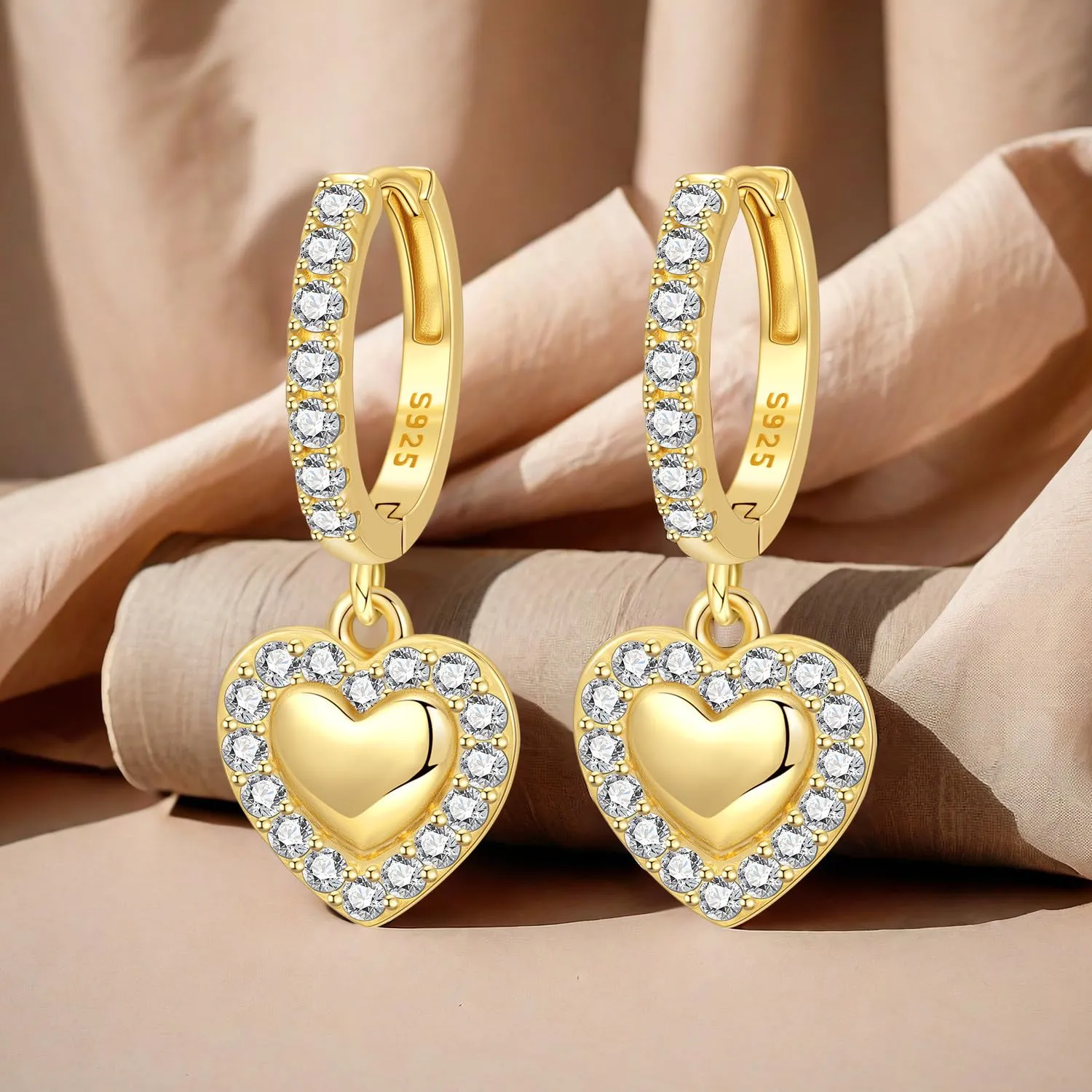 CYMYSS Orecchini Oro Donna in Argento 925 Placcato Oro 18K, Orecchini Dorati Eleganti e Leggeri, Gioielli Donna per Uso Quotidiano, Occasioni Speciali e Regalo - immagine 5