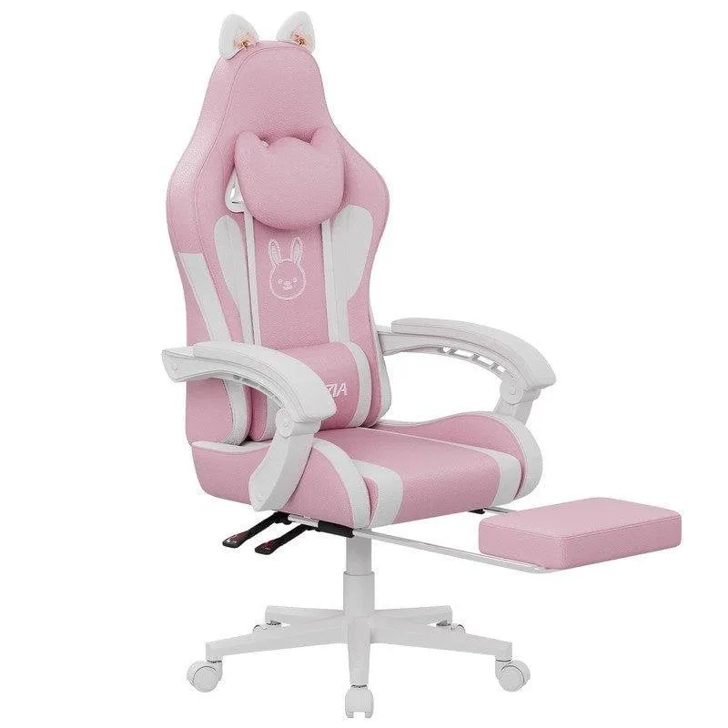 Sedia Gaming Naspaluro Orecchie di Gatto Ergonomica Rosa - immagine 1