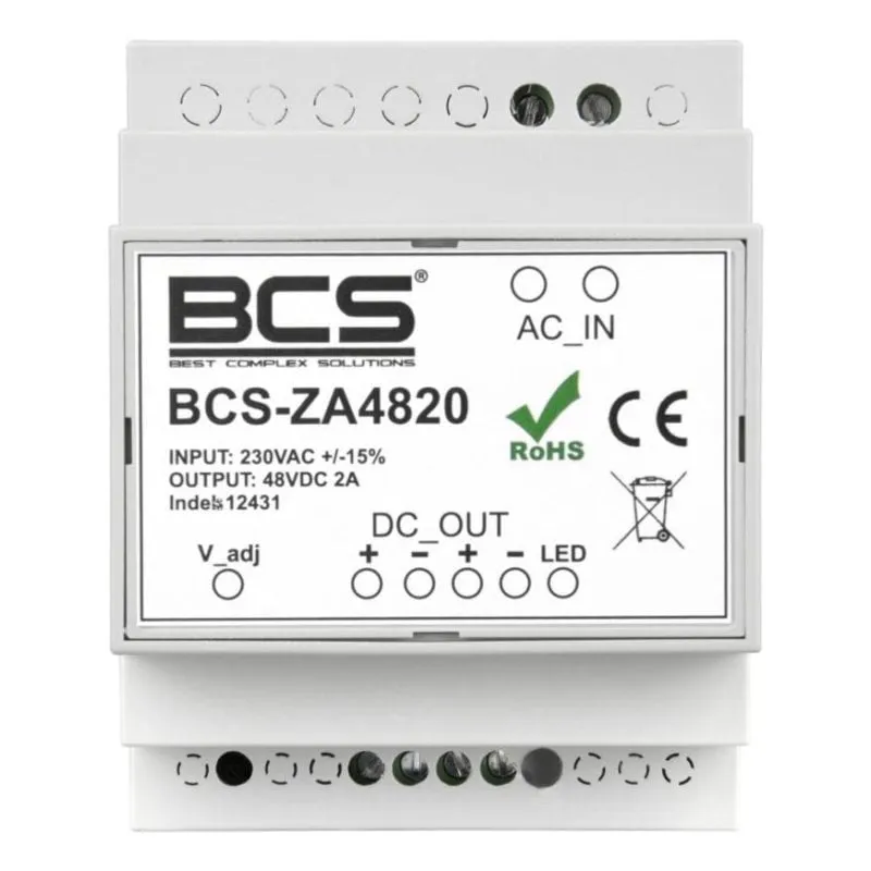 Alimentatore BCS ZA4820 2 A per guida DIN TS35 - immagine 1