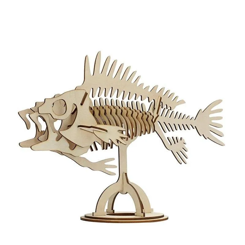 Puzzle 3D in legno Fossile Pesce 26 Pezzi - immagine 1