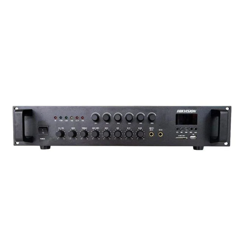 Amplificatore Hikvision 120 W Bluetooth USB AUX SD 6 zone - immagine 1