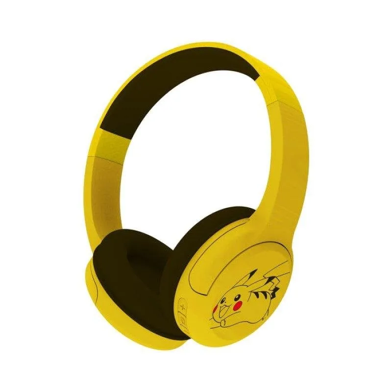 Cuffie OTL Pokémon Pikachu Bluetooth senza fili e cablate con LED, gialle - immagine 1
