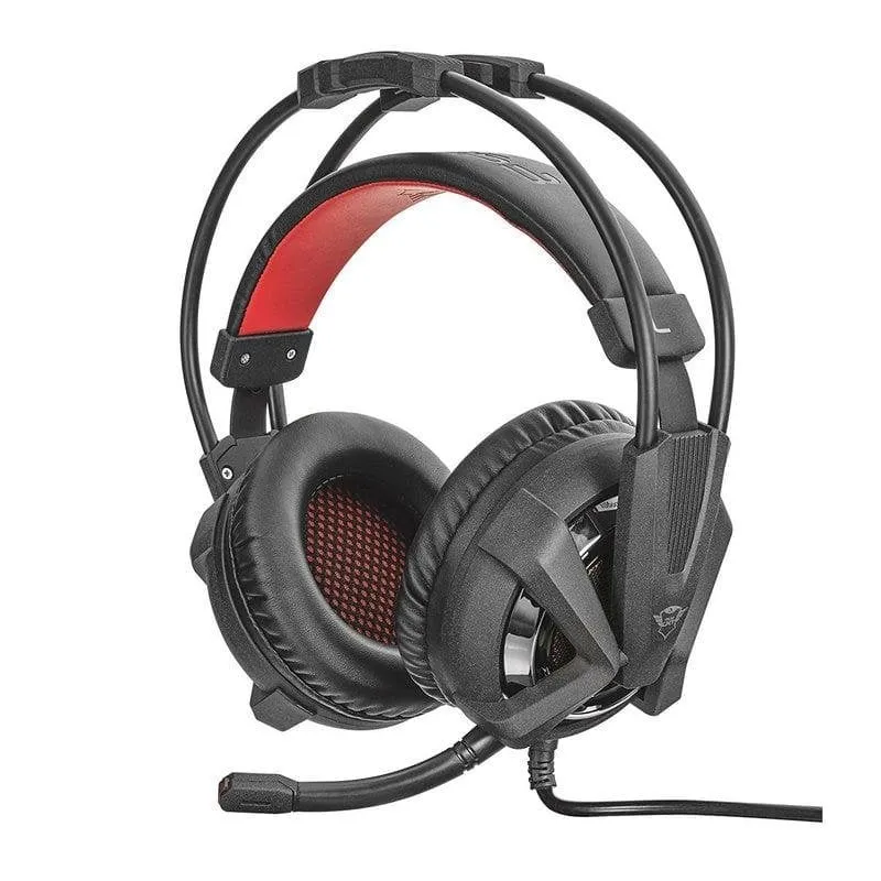 Auricolari Trust GXT 353 con cavo USB Gaming Illuminazione Vibrazione per PS4 Nero Rosso - immagine 1