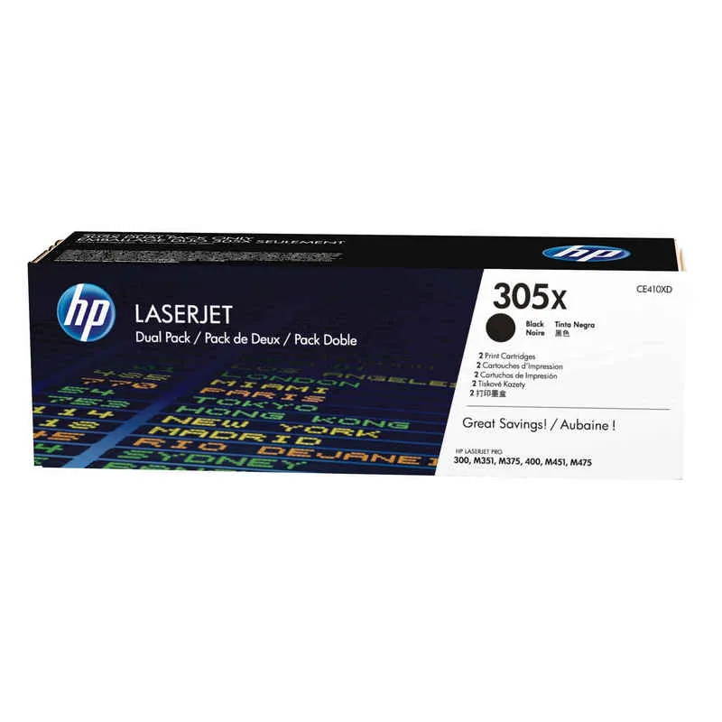 HP Confezione da 2 cartucce originali di toner nero ad alta capacità LaserJet 305X - immagine 1