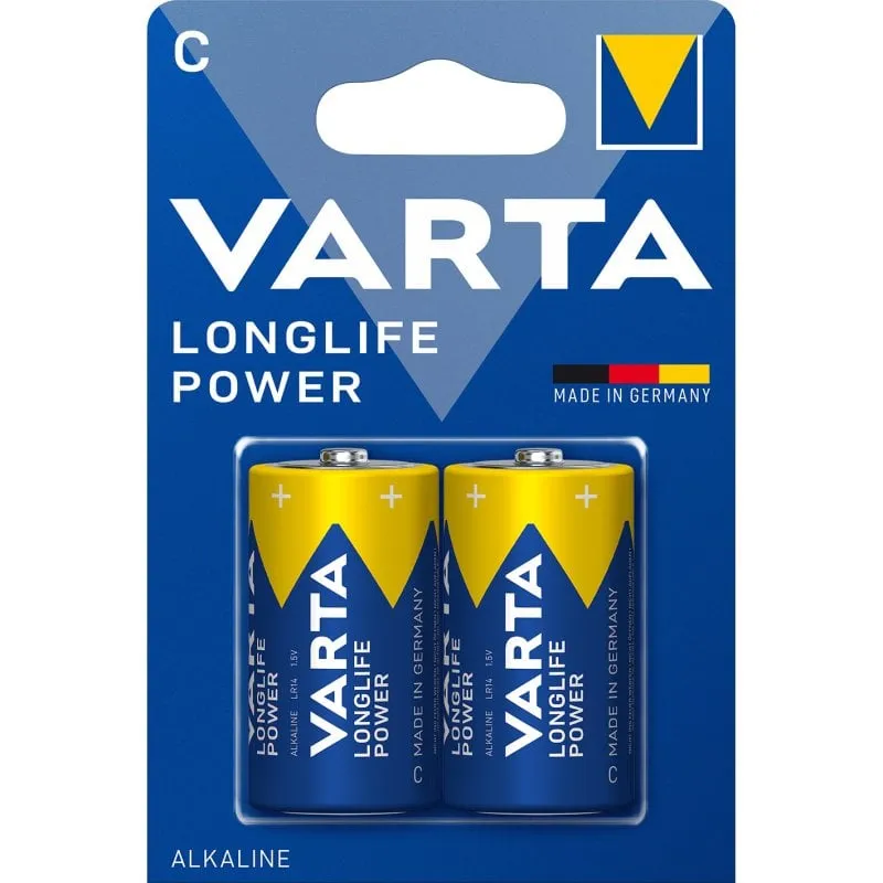 Varta Longlife Power, Batteria Alcalina, C, Baby, LR14, 1.5V, Blister da 2, Made in Germany - immagine 1
