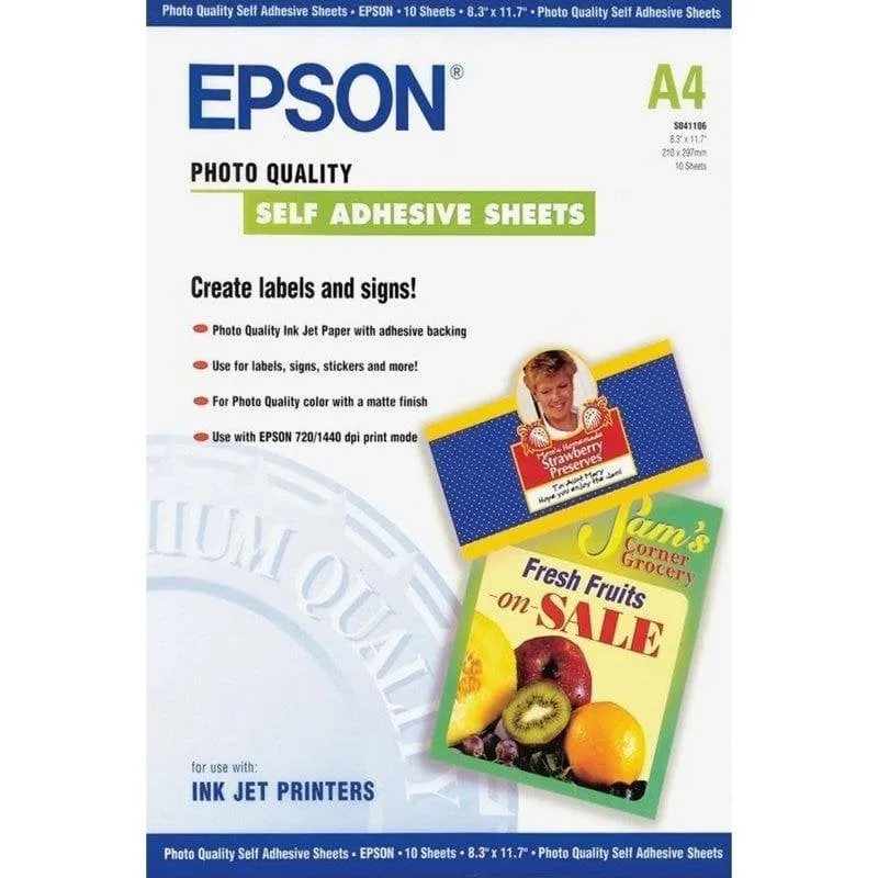 Carta Autoadesiva Speciale A4 Epson 10 Unità - immagine 1