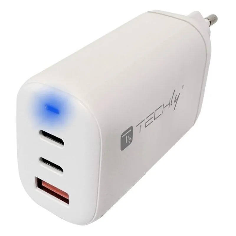 Caricatore Techly IPW-USB-65W2C1A 65 W Power Delivery 2x USB-C + USB-A - immagine 1