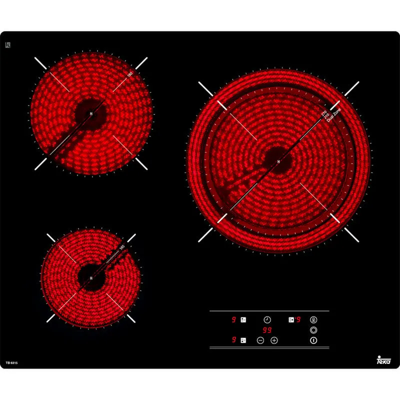 Piastra in Vetroceramica 3 Zone Teka TB 6315 Nera - immagine 1