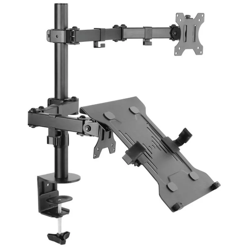 Equipaggia il supporto con braccio da tavolo doppio articolato per 2 monitor 13"/32" VESA 100X100 Max 16Kg - immagine 1