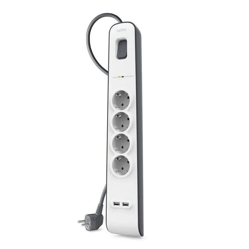 Multipresa Belkin BSV401VF2M 4 prese protezione 2 USB-A cavo 2 m - immagine 1