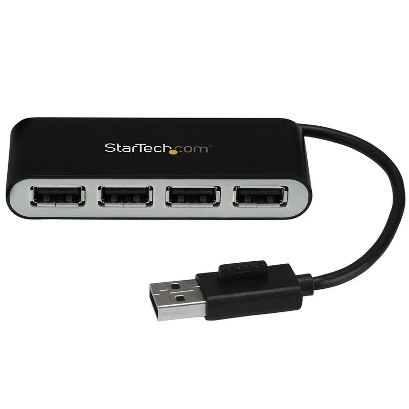 StarTech.com Hub USB 2.0 portatile a 4 porte con cavo integrato - Perno e Concentratore USB compatto - Mini Hub USB2.0 - immagine 1