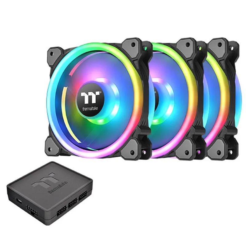 Ventola per radiatore TT Riing Trio 12 LED RGB TT Premium Edition (pacchetto da 3 ventole) - immagine 1