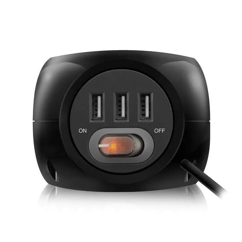 Multipresa Ewent EW3938 3 prese 3 USB-A protezione bambino interruttore 1,5 m nera - immagine 1