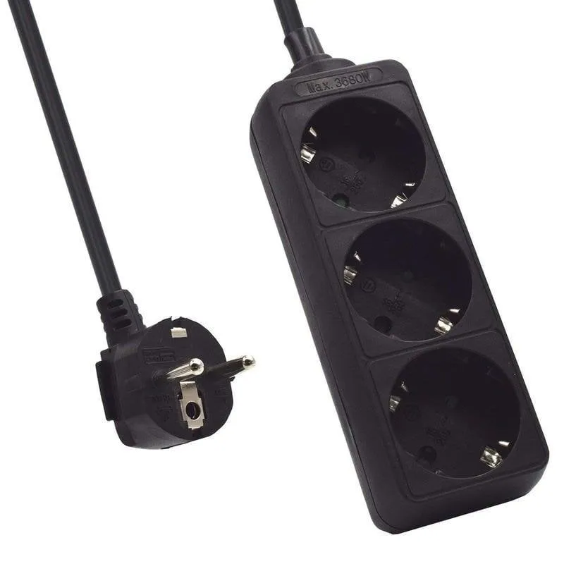 Multipresa Ewent EW3959 3 prese Schuko cavo 1,5 m colore nero - immagine 1