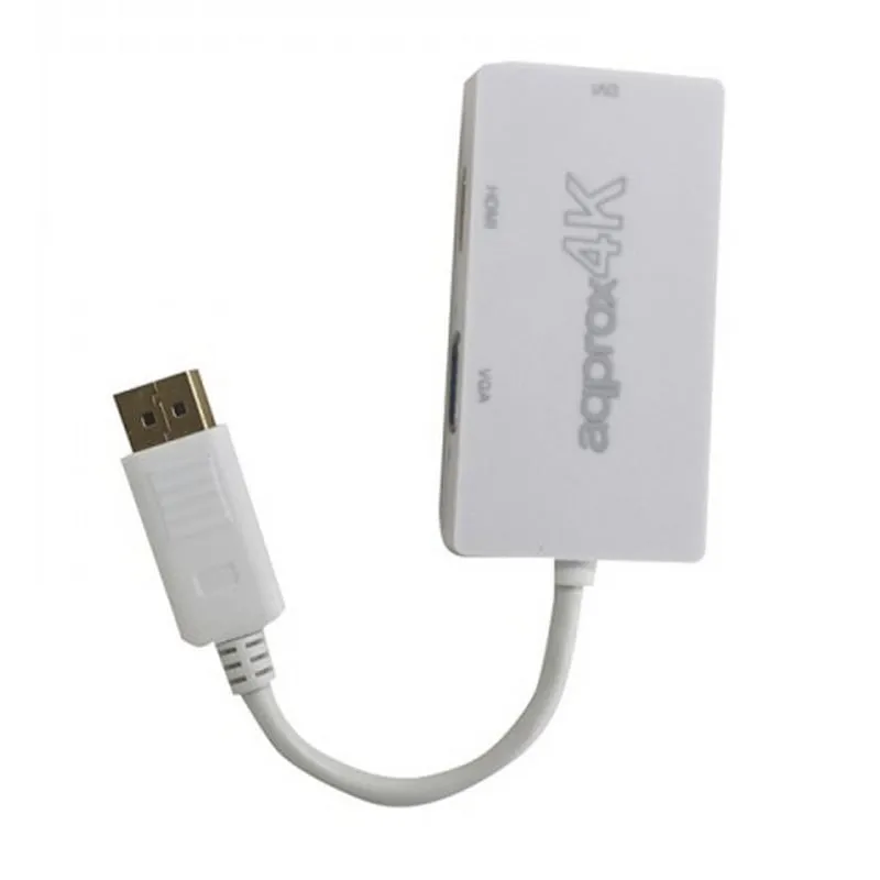 Circa circa C37 Adattatore da DisplayPort a HDMI/DVI/VGA Bianco - immagine 1