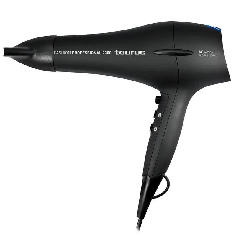 Phon Professionale Taurus Fashion Professional 2300 2300W 3 Temperature 2 Velocità con Diffusore Nero - immagine 1