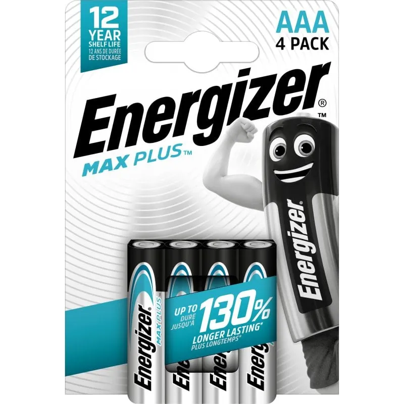 Batterie alcaline AAA Energizer Max Plus LR03 4 unità - immagine 1