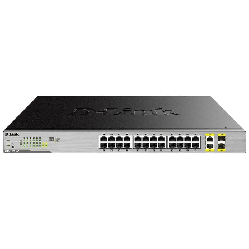 D-Link DGS-1026MP switch di rete Non gestito Gigabit Ethernet (10/100/1000) Supporto Power over Ethernet (PoE) Nero, Grigio - immagine 1