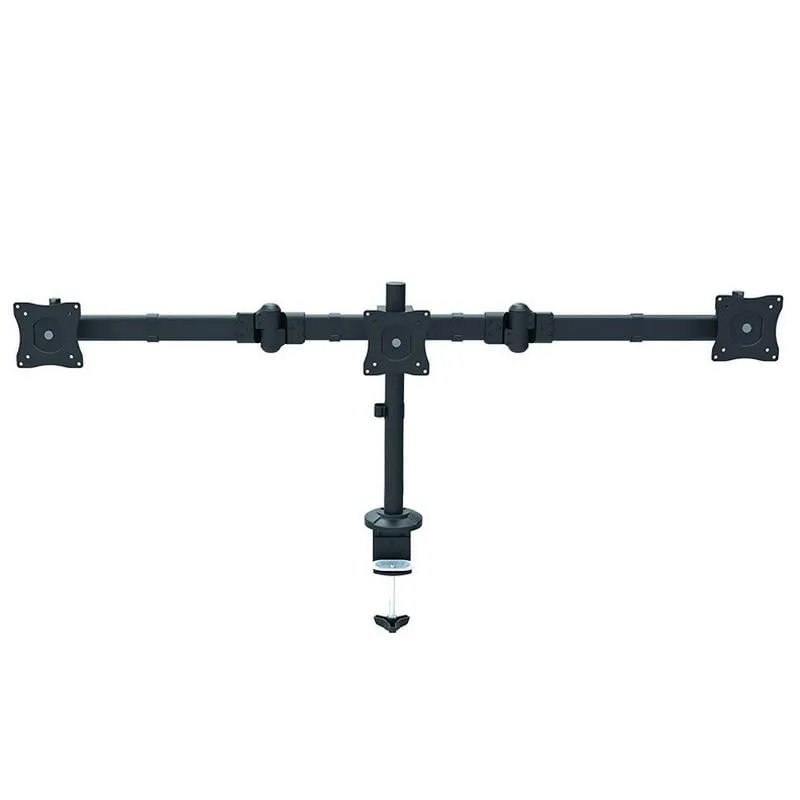 StarTech.com Braccio per triplo monitor VESA fino a 27" - Supporto monitor scrivania ergonomico - Staffa per monitor articolata regolabile in altezza - Inclinazione/Rotazione dello schermo - immagine 1