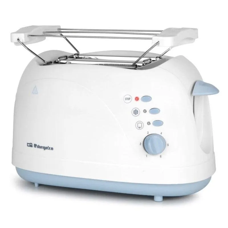 Tostapane Orbegozo TO 3010 2 Fessure Lunghe 750 W 7 Livelli Scongelamento Bianco e blu - immagine 1