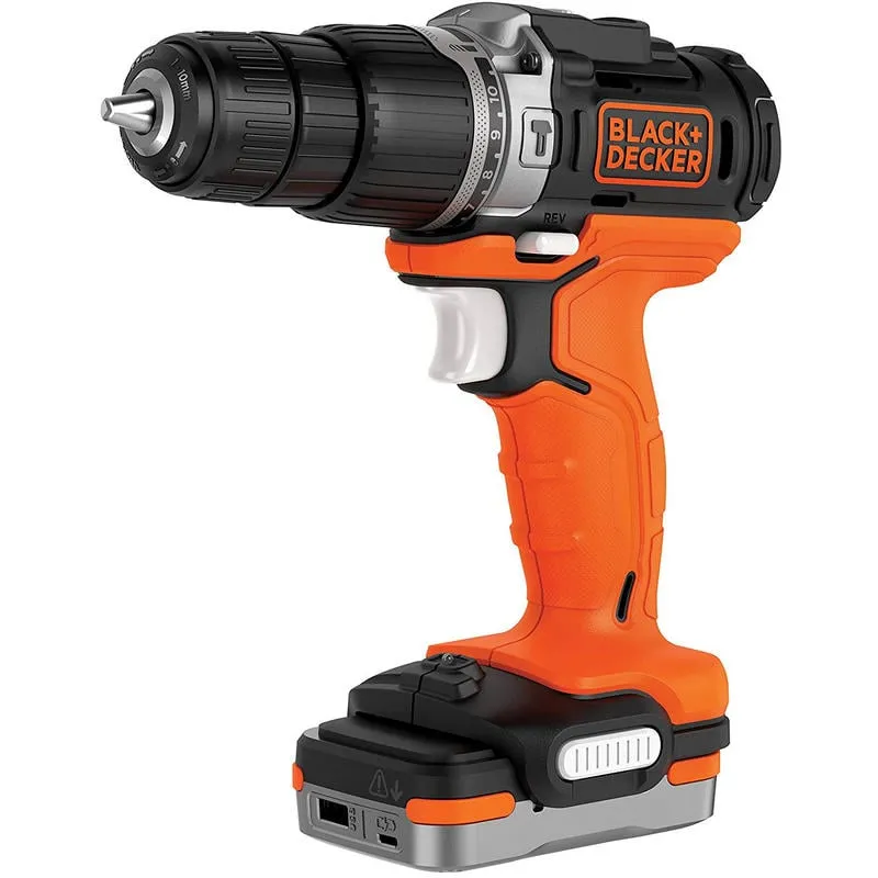 Trapano a percussione Black&Decker BDCHD12S1 + batteria USB 12V - immagine 1