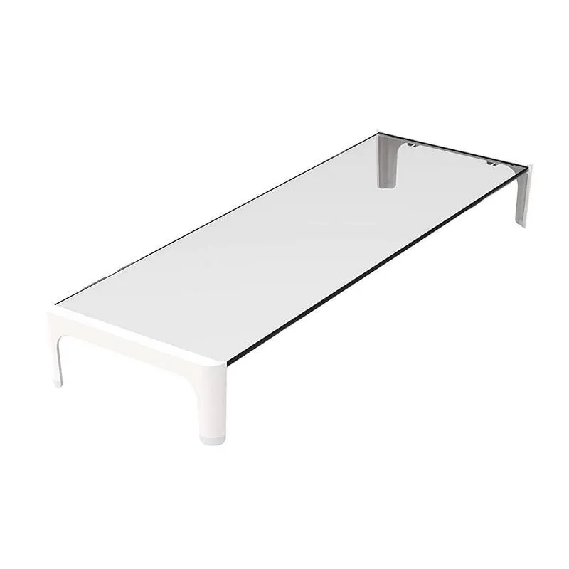 Appsriserw supporto per monitor in vetro rialzato bianco - immagine 1