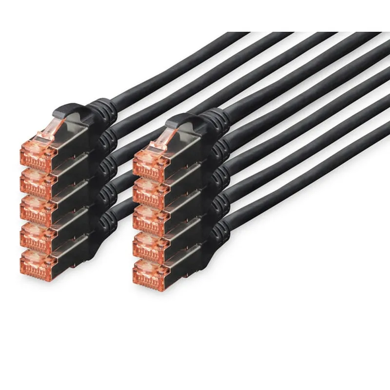 Digitus Cavo di Rete S-FTP Cat. 6 LSZH 5m Nero 10 Pezzi - immagine 1