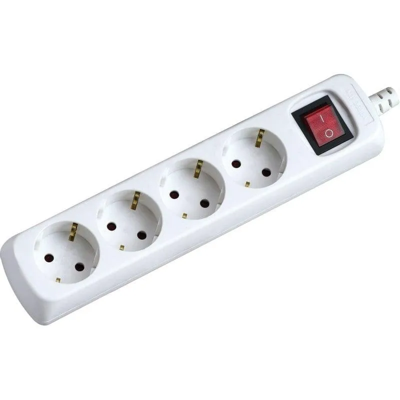 Multipresa Garza Basic Power 4 prese con interruttore e protezione bambini - immagine 1