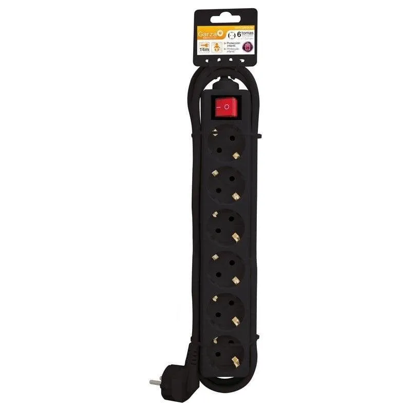 Multipresa Garza Basic Power 6 prese con interruttore protezione bambini cavo 1,4 m - immagine 1