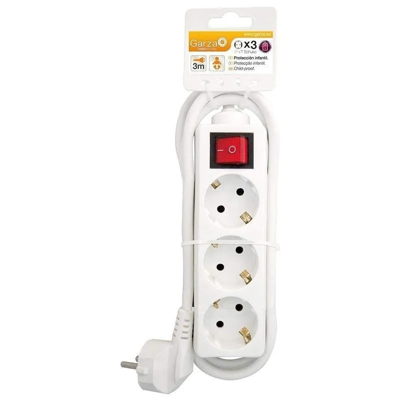 Multipresa Garza Basic Power 3 prese con interruttore e protezione bambini 3 m - immagine 1