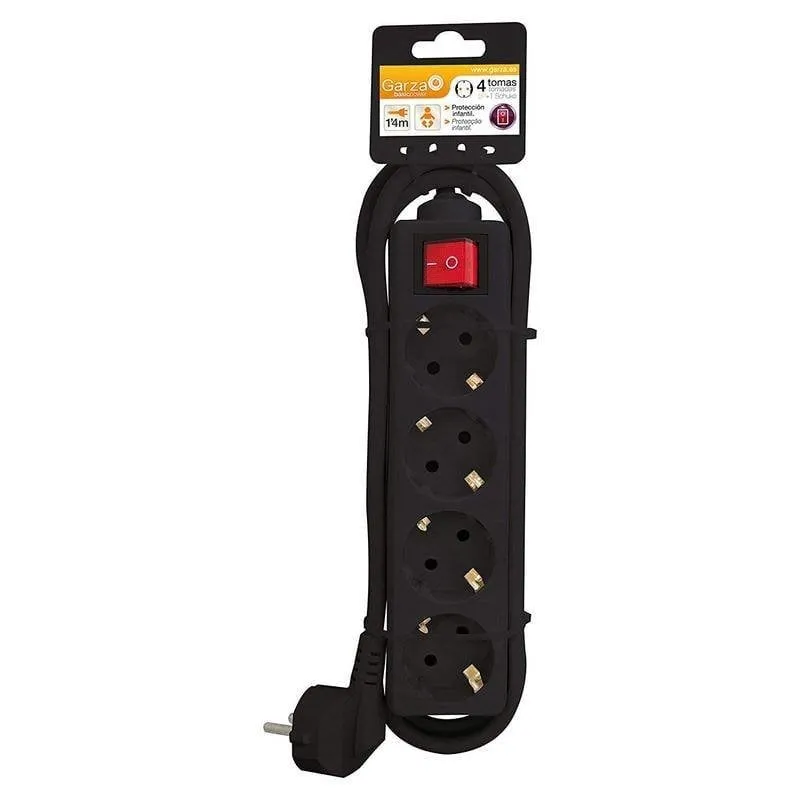 Multipresa Garza Basic Power 4 prese con interruttore protezione infantile cavo 3 m - immagine 1