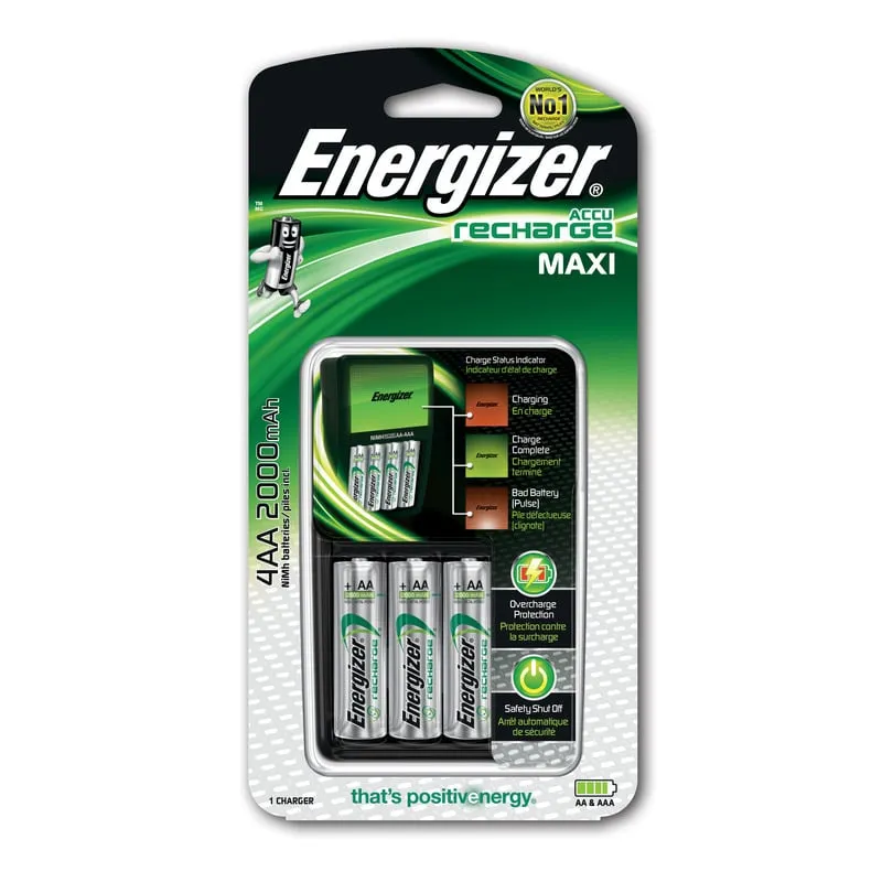 Energizer Maxi Charger Pack Caricatore + 4 batterie ricaricabili 200 mAh AA - immagine 1
