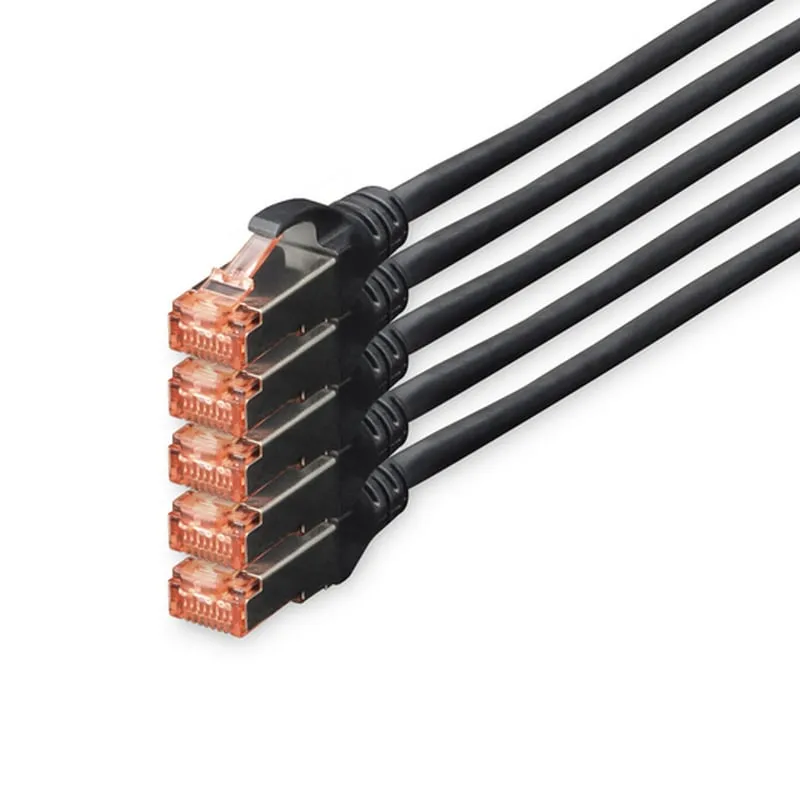 Digitus Cavo di Rete S-FTP Cat. 6 LSZH 10m Nero 5 Pezzi - immagine 1