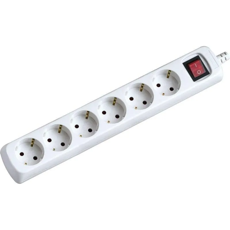 Multipresa Garza Basic Power 6 prese con interruttore protezione bambino cavo 1.4 m - immagine 1