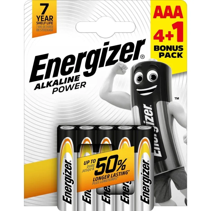 Batterie alcaline AAA Energizer Max Powerseal LR03 5 unità - immagine 1