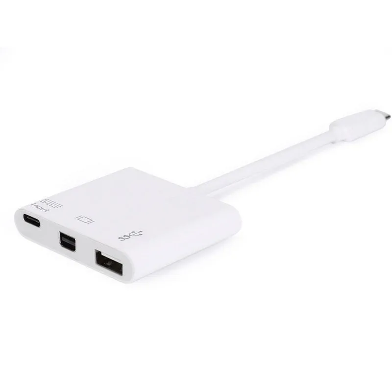 Equipaggia l'adattatore da USB-C a Mini DisplayPort / USB 3.0 / USB-C bianco - immagine 1