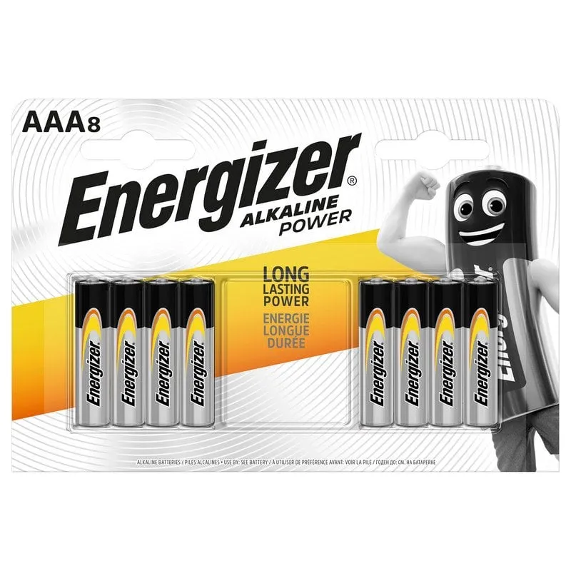 Energizer batterie alcaline AAA LR03 8 unità - immagine 1