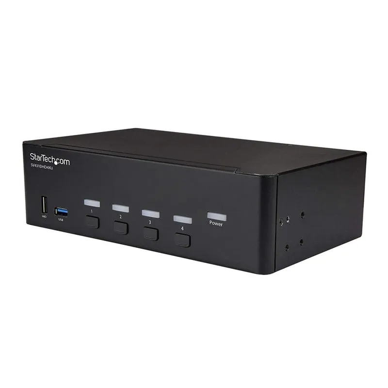 StarTech.com Switch KVM a 4 Porte HDMI - 4K 30Hz - Doppio Display - immagine 1