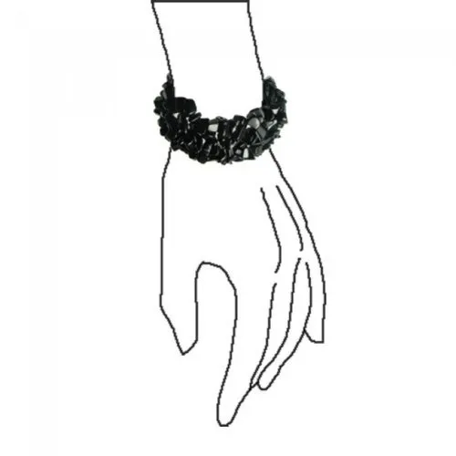Bling Jewelry Grande Collana Di Dichiarazione Della Bavetta Dei Chip Della Pietra Dell'Onice Nero Di Chunky Larga Per Le Donne Braccialetto Di Allungamento Del Collare Per Le Donne Fissato 18 Pollici - immagine 5