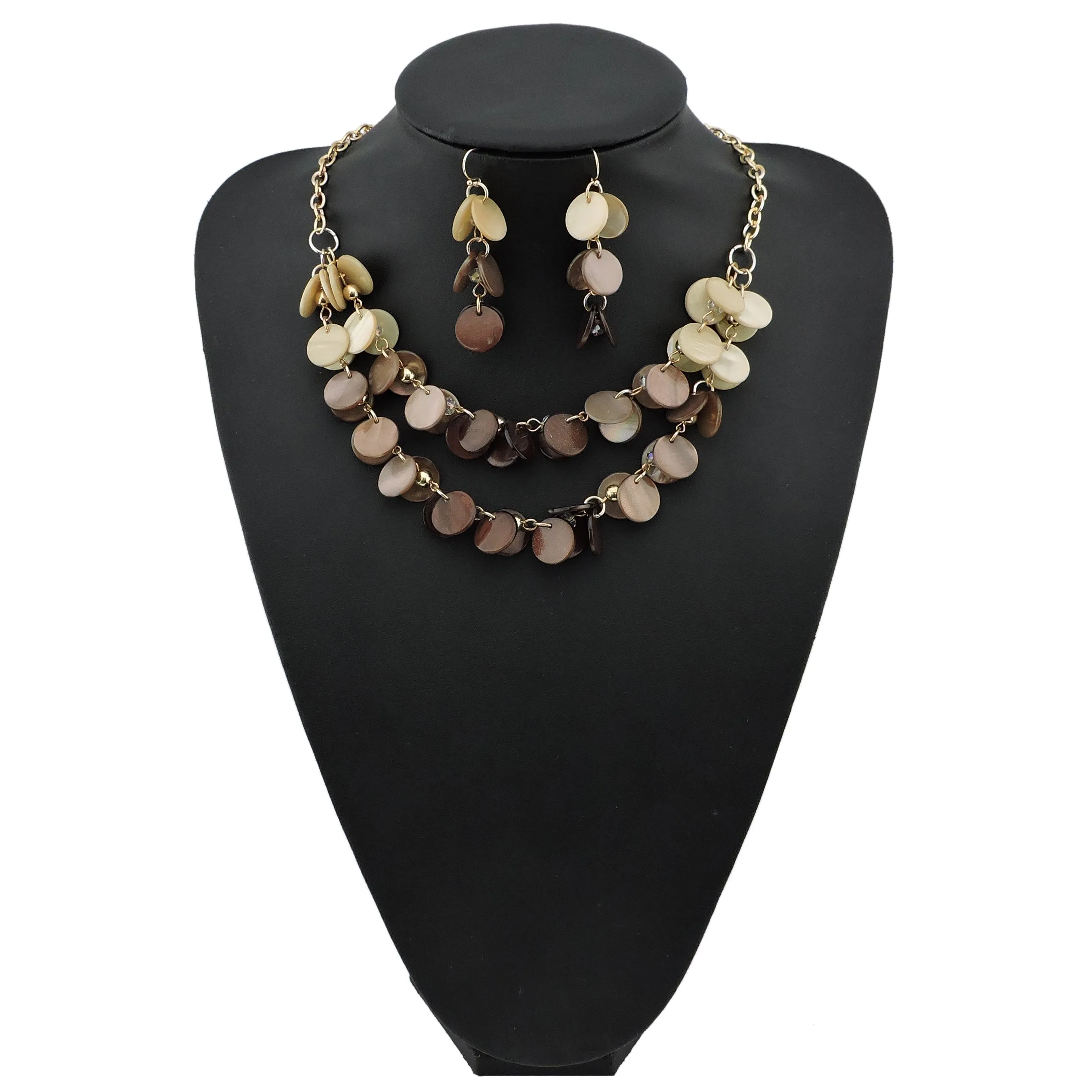 Bocar Parure Donna: Collana 2 Strati in Conchiglia e Orecchini - immagine 3