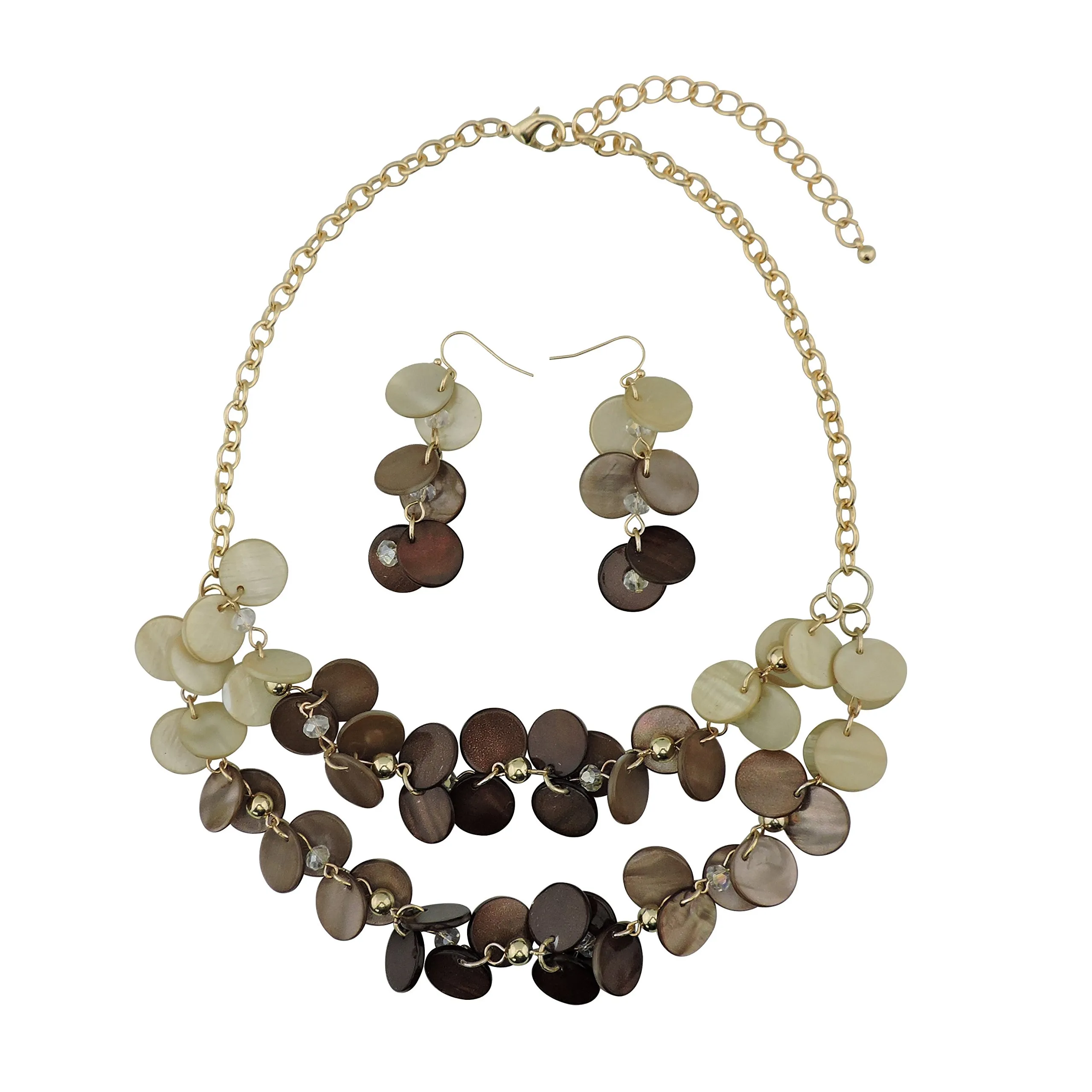 Bocar Parure Donna: Collana 2 Strati in Conchiglia e Orecchini - immagine 4
