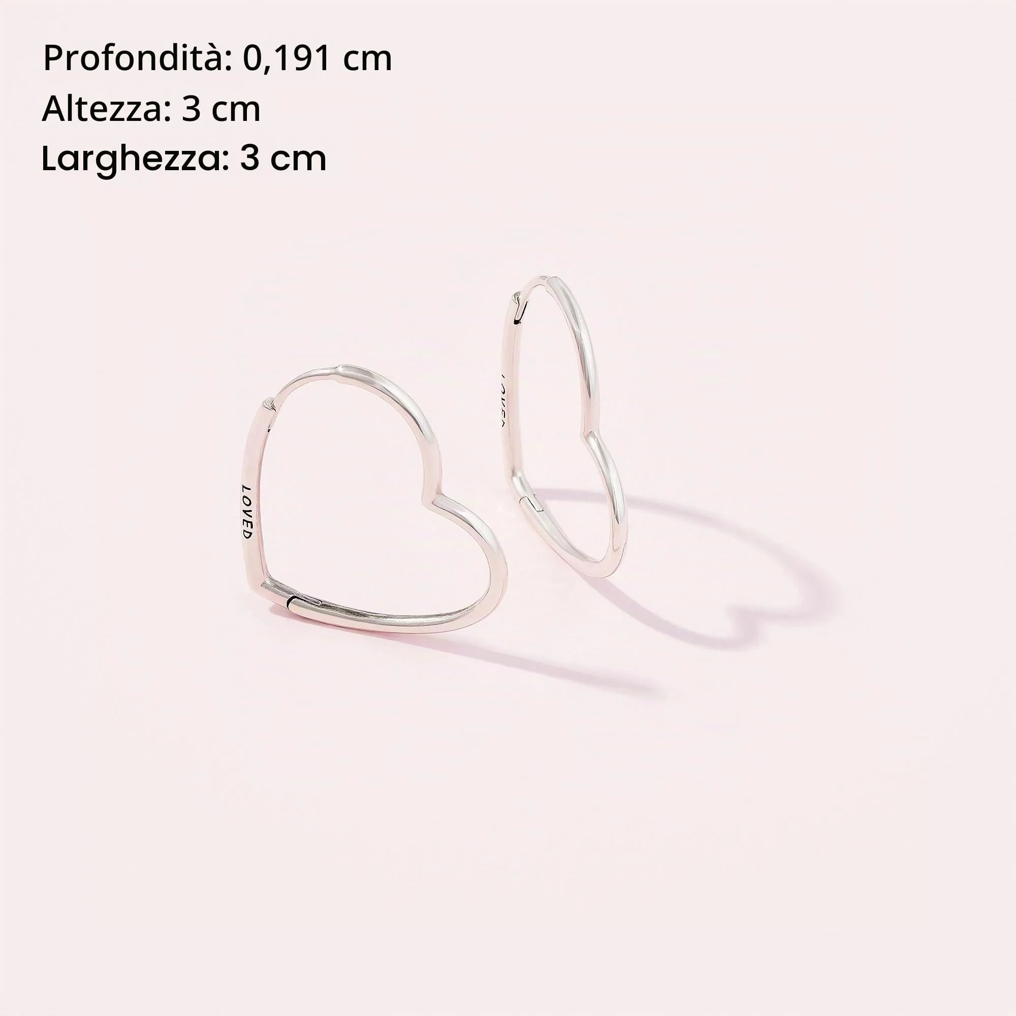 PANDORA Orecchini "cuori asimmetrici dell'amore" 297822 - immagine 6