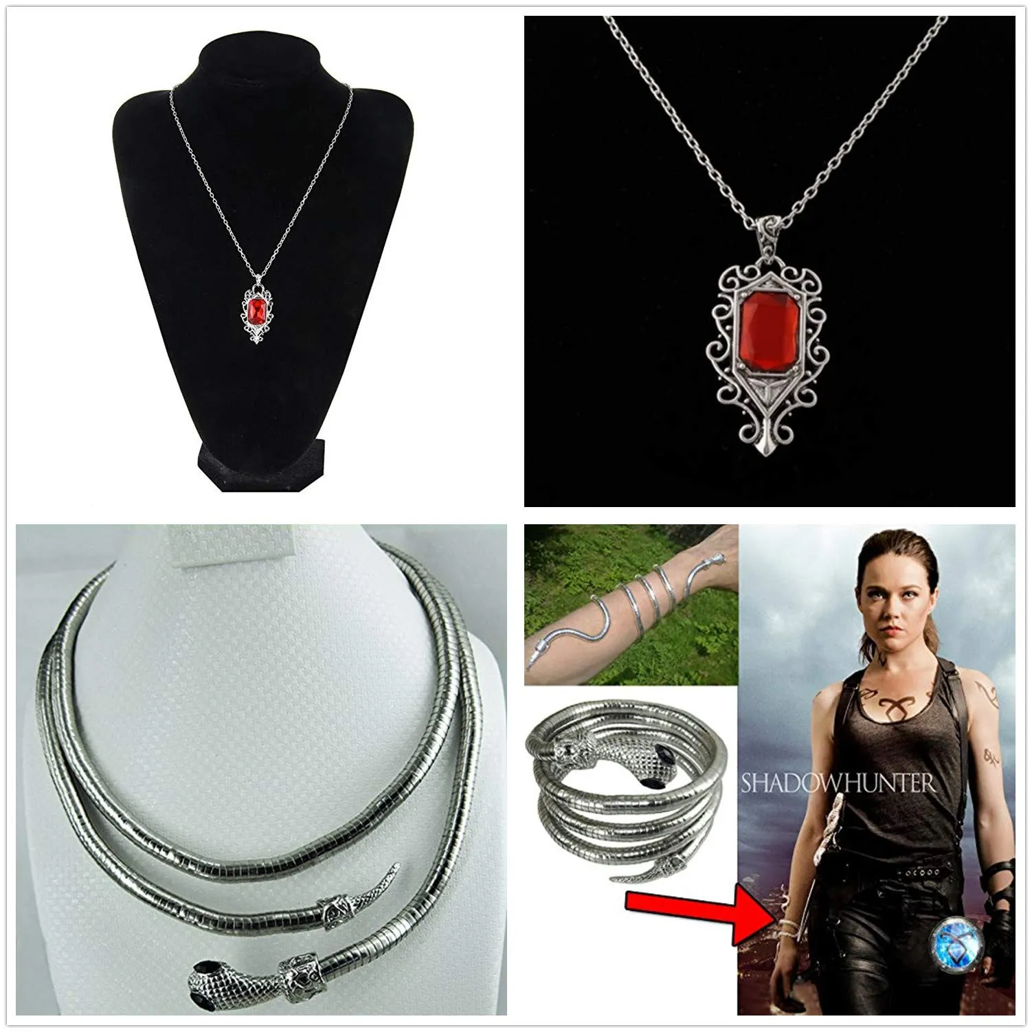 YouU Set Bracciale e Collana Isabelle Lightwood Shadowhunters Collana City of Bones The Mortal Instruments Con Scatola di Immagazzinaggio - immagine 4