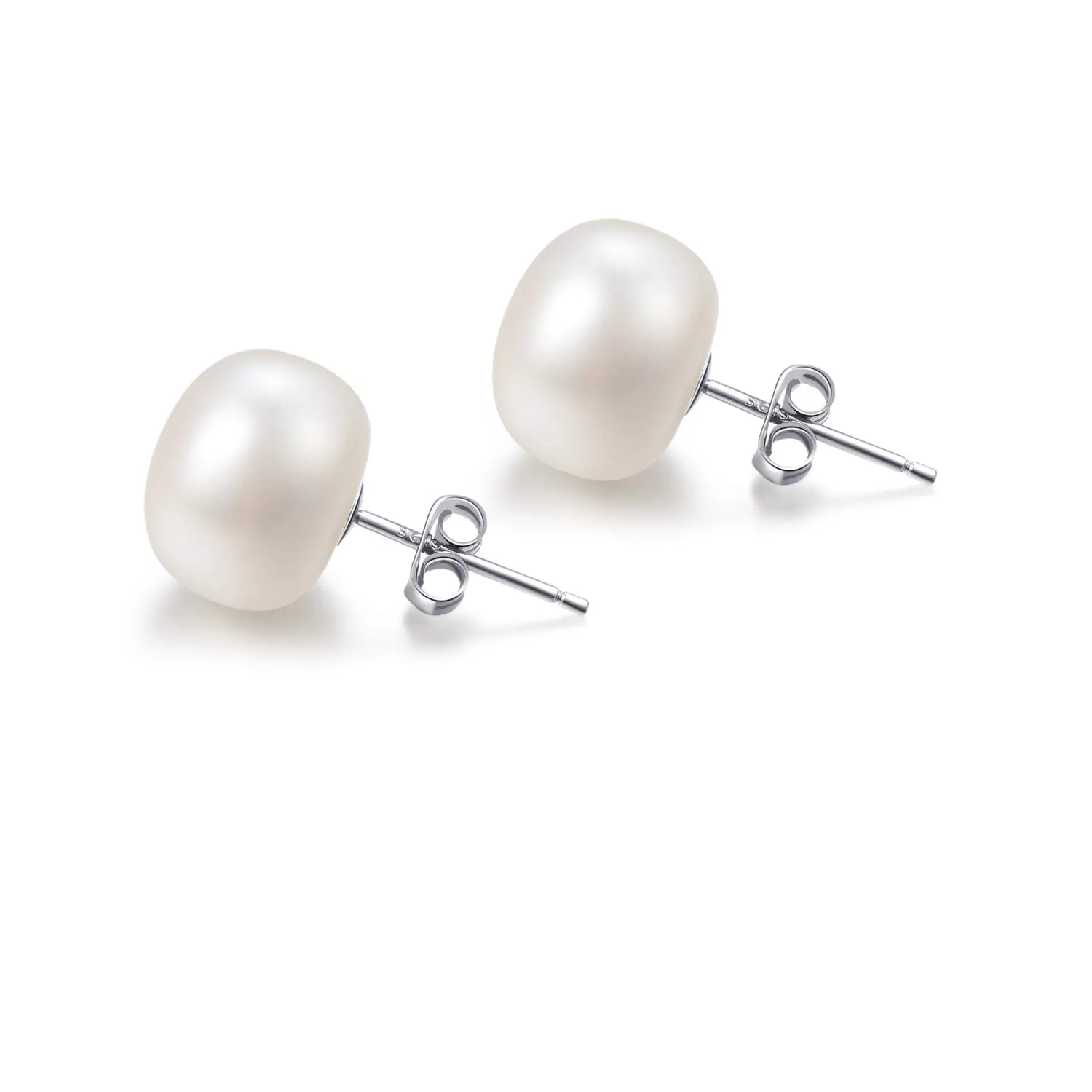 Orecchini Perle Donna Naturali D'acqua Dolce Coltivate Orecchino Argento 925 Perla Bianche Vere 10MM - immagine 1