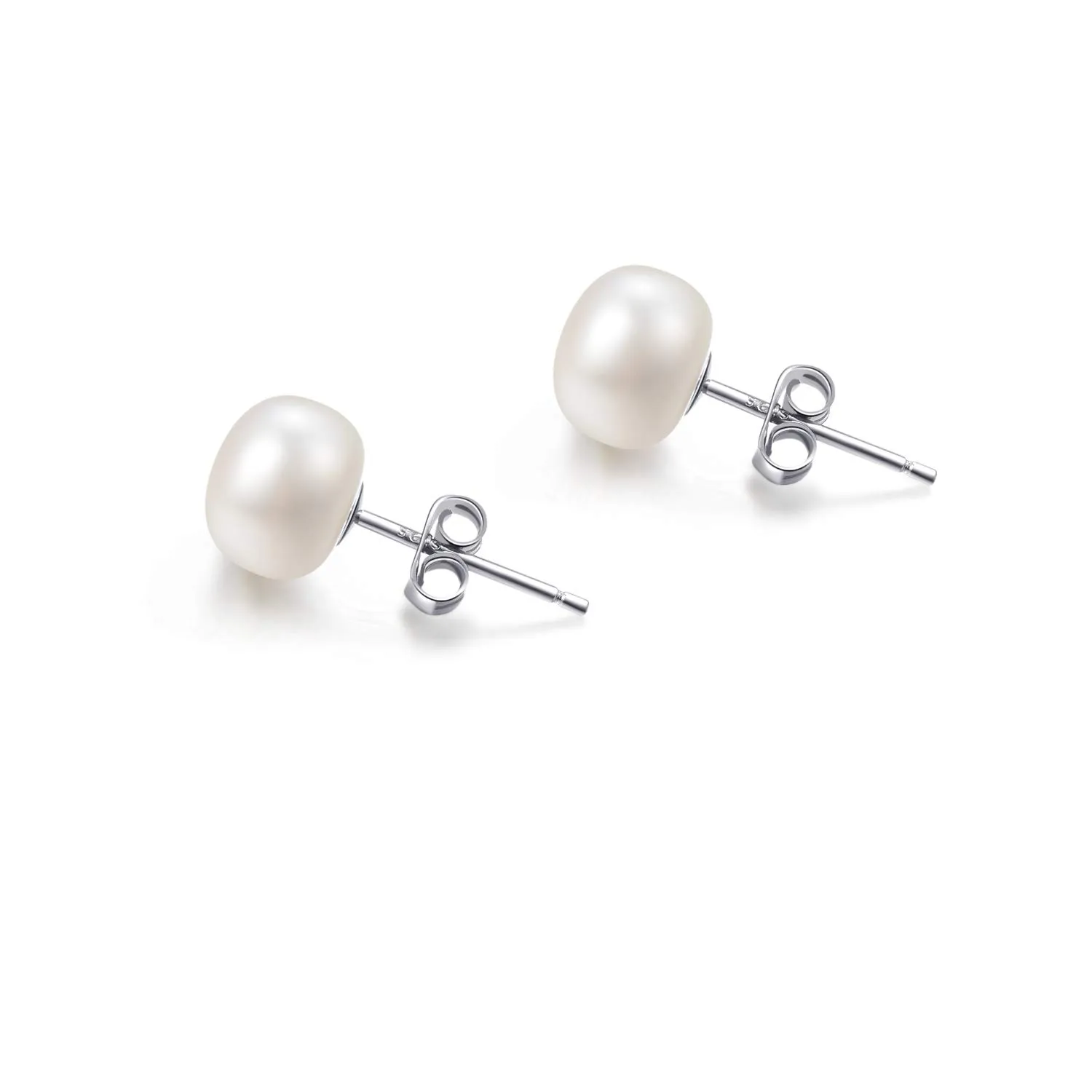 Orecchini Perle Donna Naturali D'acqua Dolce Coltivate Orecchino Argento 925 Perla Bianche Vere 6MM - immagine 1