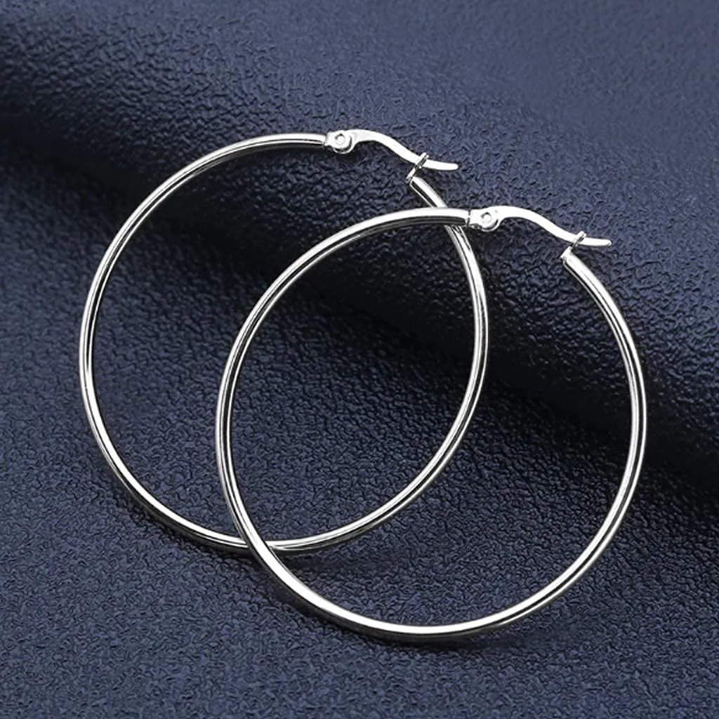 LEEQ 6 Paia Orecchini in Acciaio Inossidabile Cerchio Set Orecchio Cerchio Rotondo Set di Anelli Orecchio, 6 Taglie - immagine 4