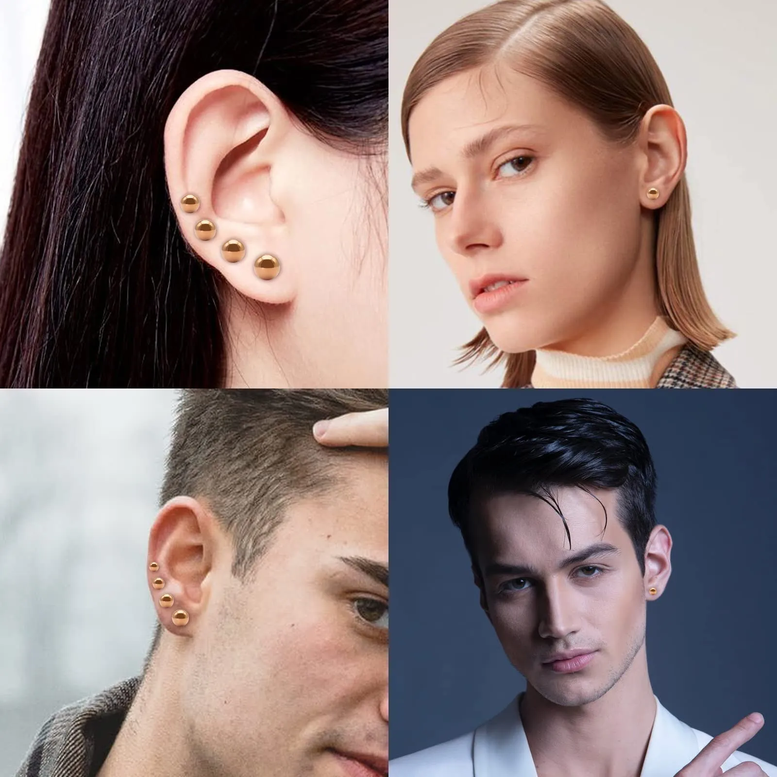 Artskin G23 titanio palla orecchini donne 6 mm ipoallergenico oro rosa ragazze orecchini per orecchie sensibili - immagine 5