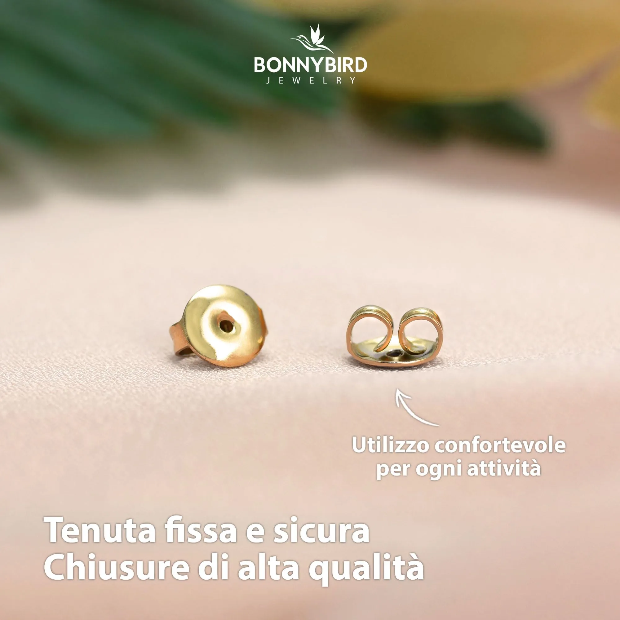 BONNYBIRD® Orecchini Cerchio Donna Oro Set Acciaio Chirurgico Inossidabile Inox Anallergici Senza Nichel Free Gioielli Impermeabile Placcati Placcato - immagine 4