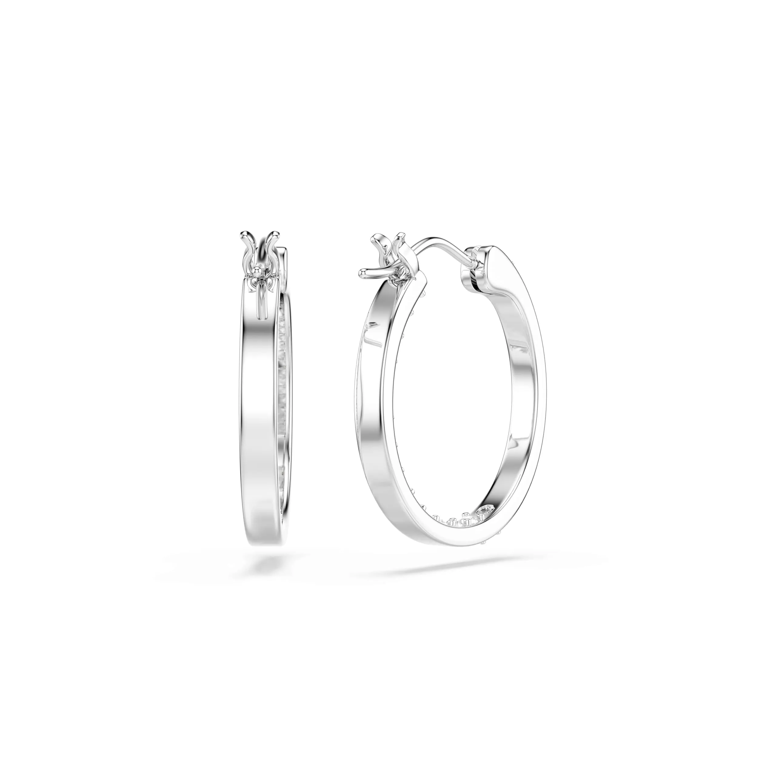 Swarovski Orecchini a cerchio Sommerset, Bianchi, Placcato rodio - immagine 5